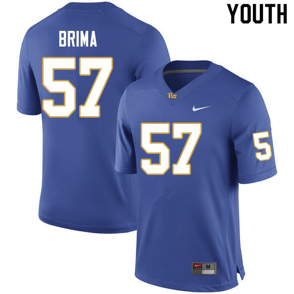 Youth #57 Bam Brima Pitt Panthers College Football Jerseys Sale-Royal